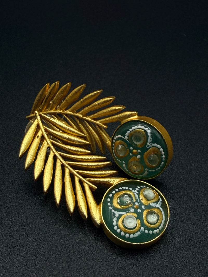 Hariyali Leaf Earrings — Indo-Western earrings, Papa Diaries Malta