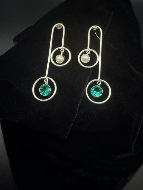 Emerald Orbit Drops — Indo-Western earrings, Papa Diaries Malta