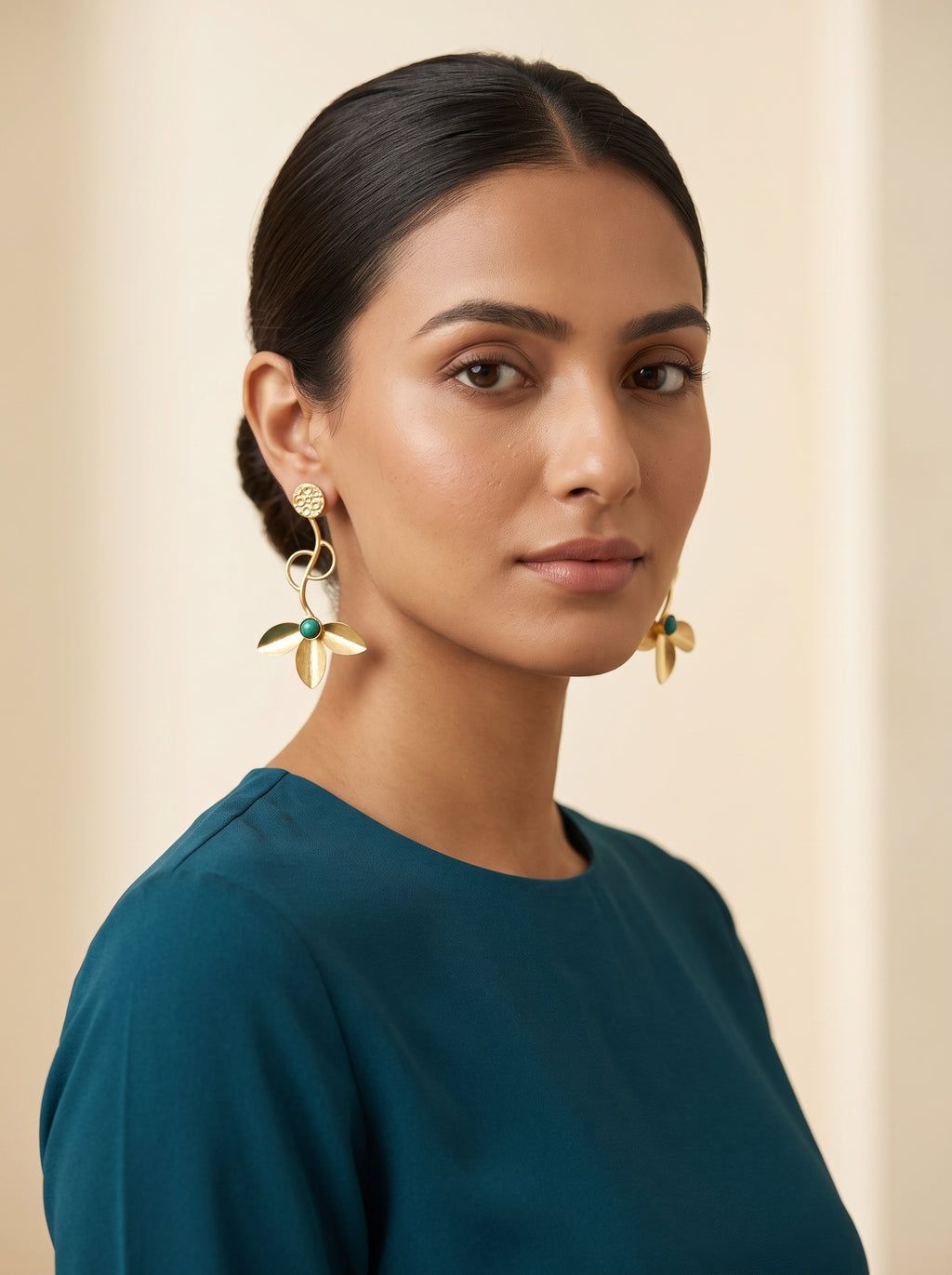 Azure Petal Flow Earrings — Indo-Western earrings, Papa Diaries Malta (view 4)