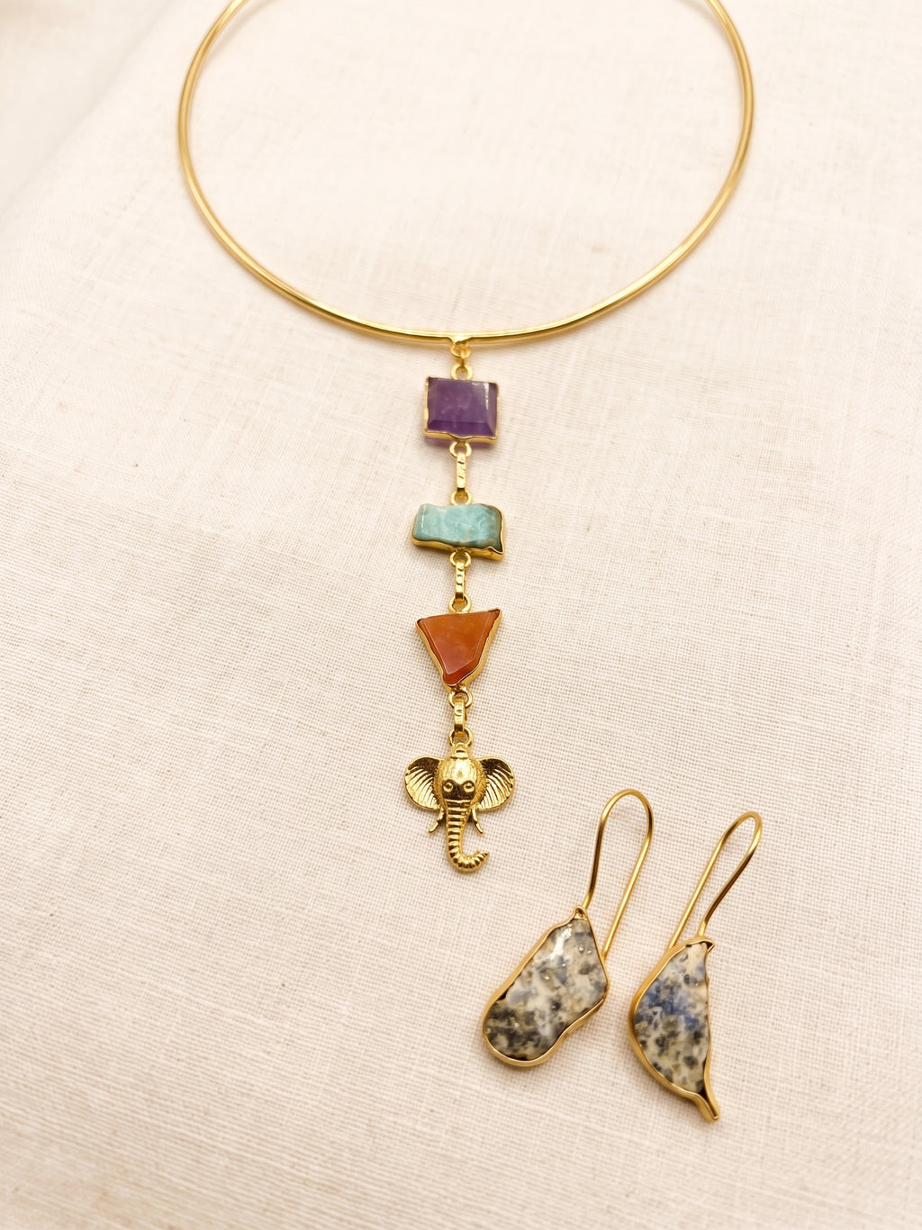 Hathi Rang Collar Set — Indo-Western jewellery set, Papa Diaries Malta (view 2)