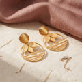 Amber Leaf Circle Earrings — Indo-Western earrings, Papa Diaries Malta