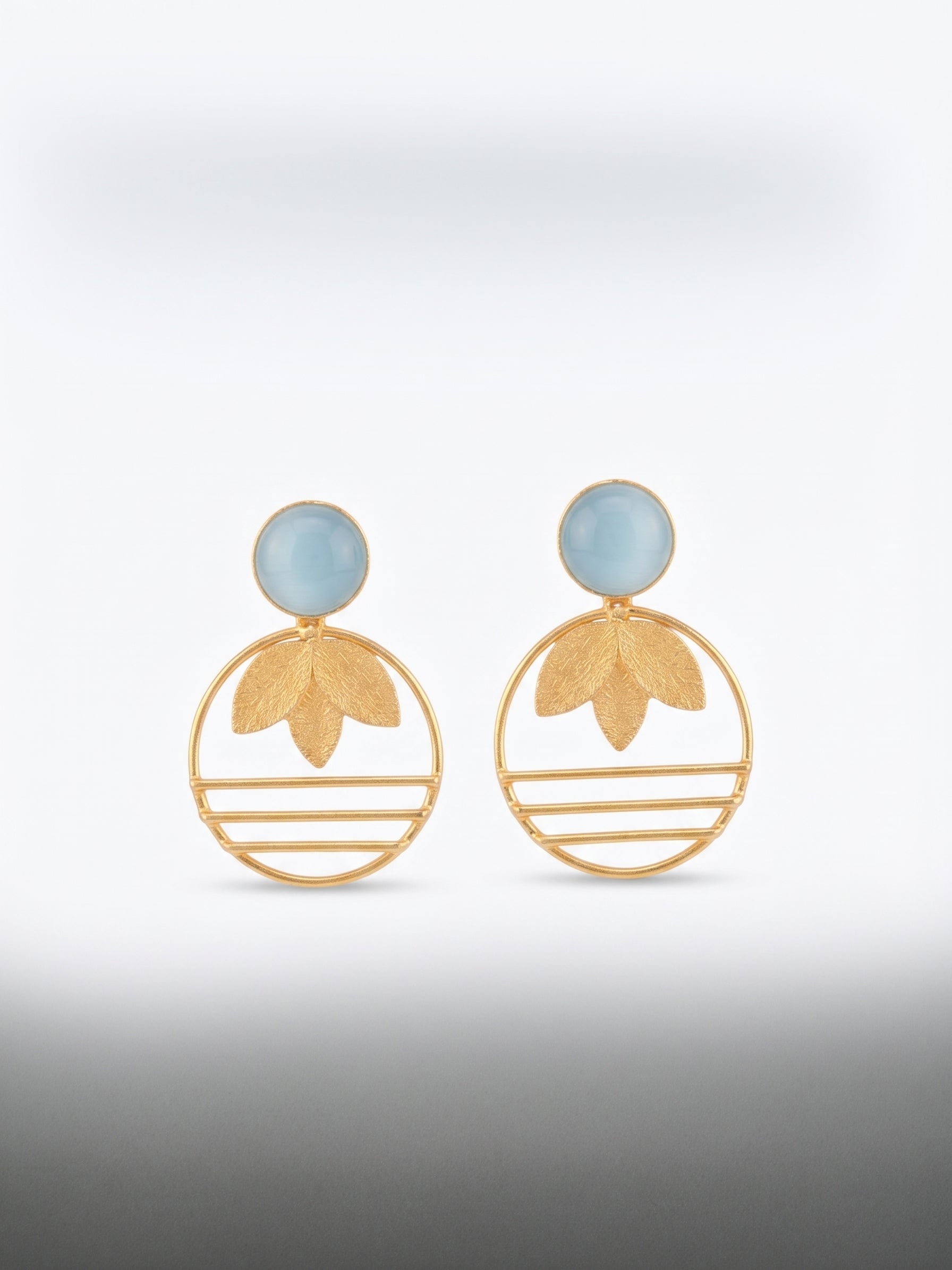 Neel Leaf Circle Earrings — Indo-Western earrings, Papa Diaries Malta (view 2)