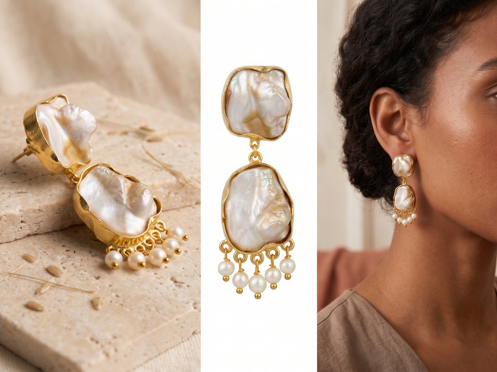 Neel Branch Earrings — Indo-Western earrings, Papa Diaries Malta (view 4)