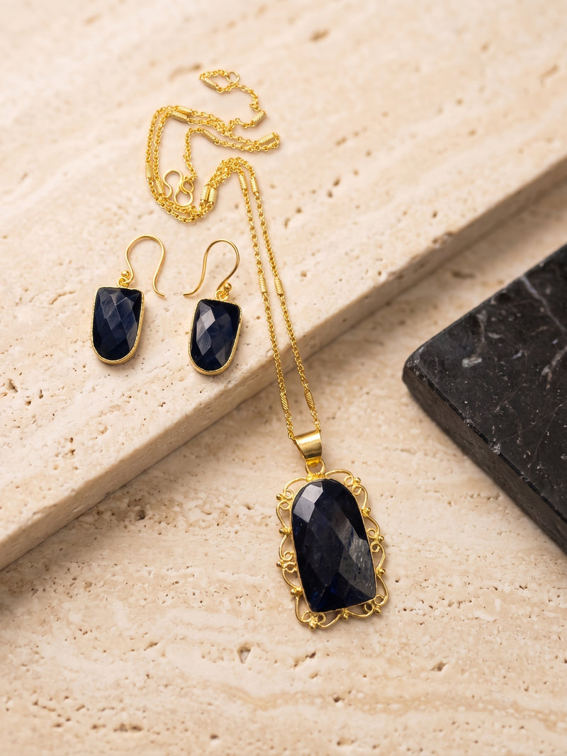 Midnight Facet Set — Indo-Western jewellery set, Papa Diaries Malta (view 2)