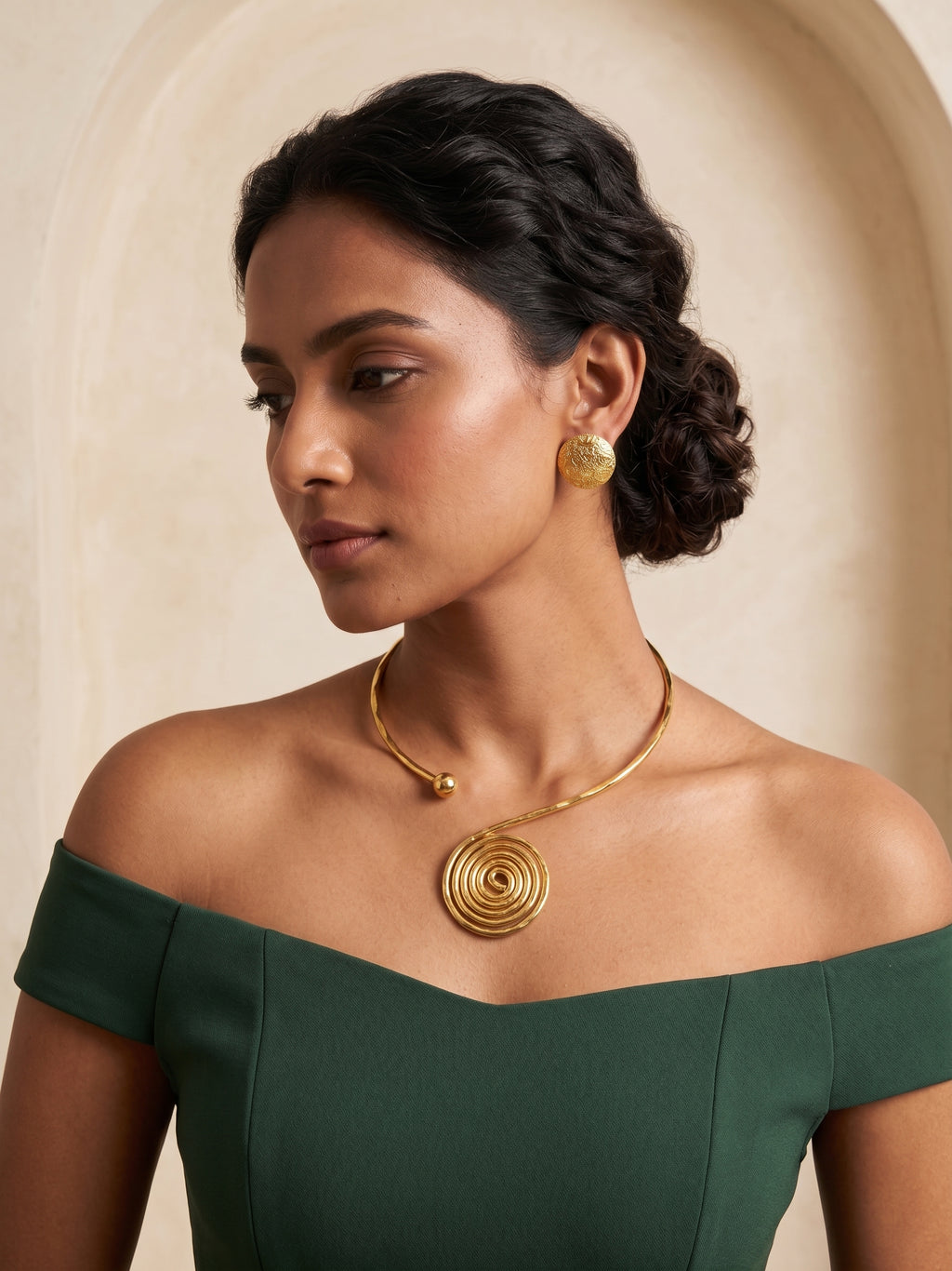 Spiral Form Set — Indo-Western jewellery set, Papa Diaries Malta (view 3)