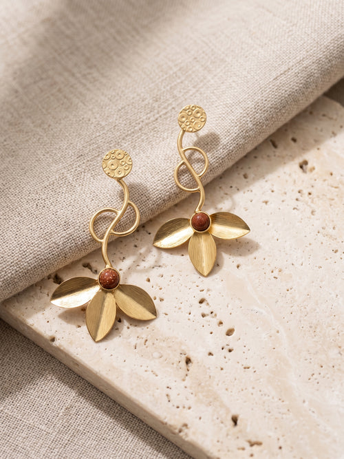 Cocoa Petal Flow Earrings — Indo-Western earrings, Papa Diaries Malta (view 2)