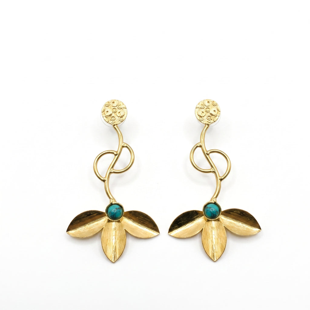 Azure Petal Flow Earrings — Indo-Western earrings, Papa Diaries Malta (view 3)