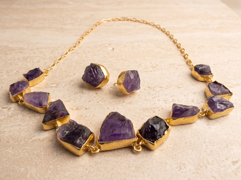 Violet Rawstone Set — Indo-Western jewellery set, Papa Diaries Malta
