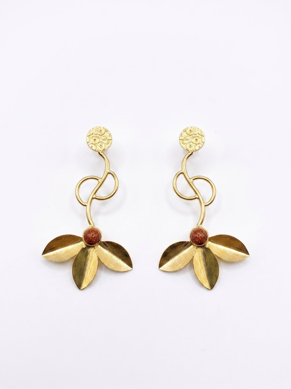 Cocoa Petal Flow Earrings — Indo-Western earrings, Papa Diaries Malta (view 4)
