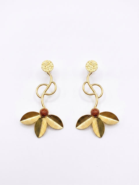 Cocoa Petal Flow Earrings — Indo-Western earrings, Papa Diaries Malta (view 4)