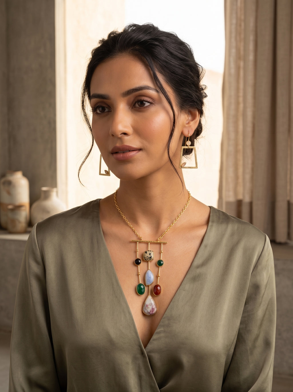 Gallery Drop Set — Indo-Western jewellery set, Papa Diaries Malta (view 4)
