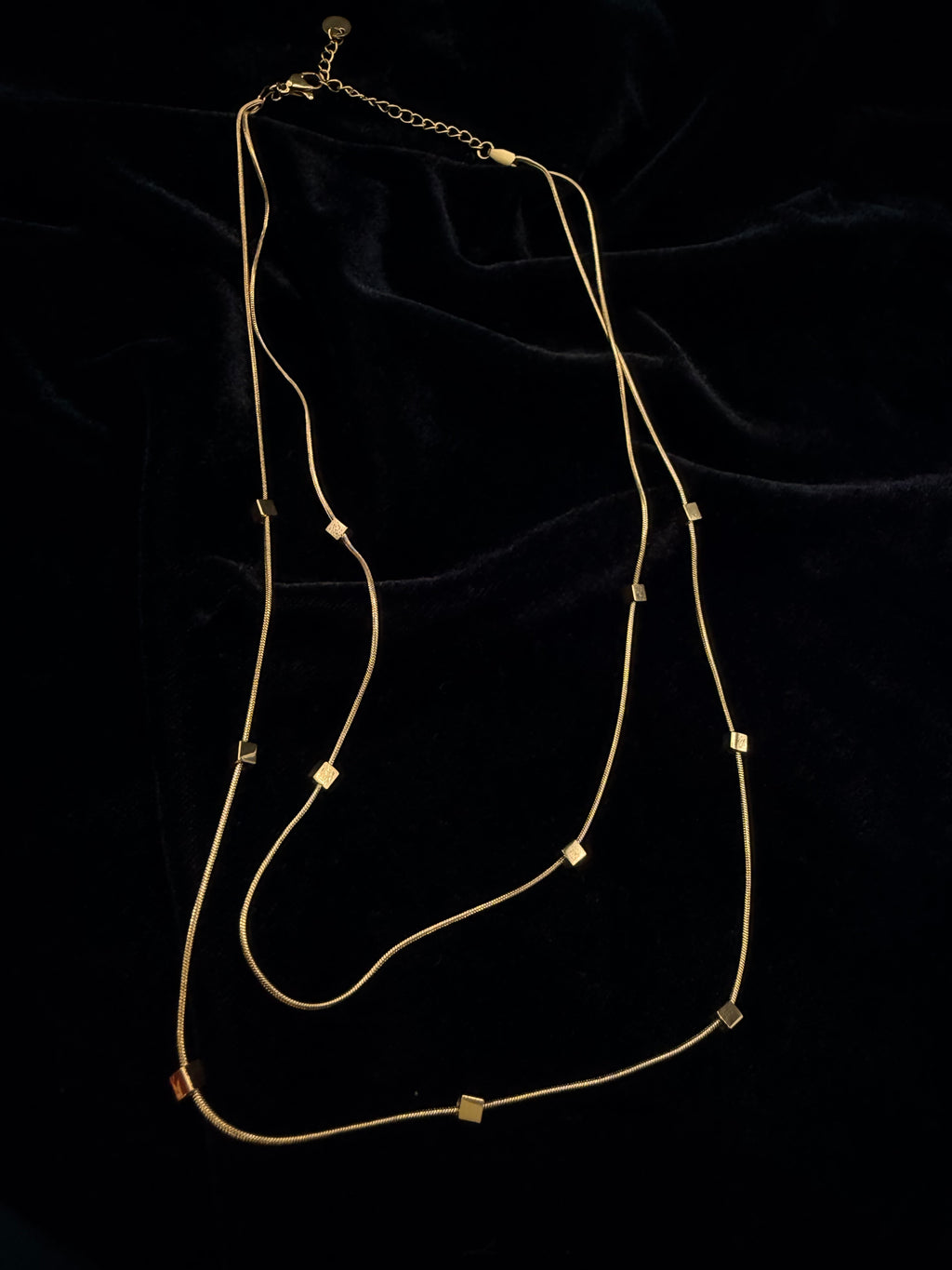Golden Cube Longline Necklace