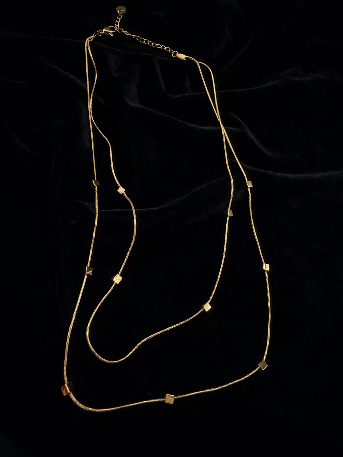 Golden Cube Longline Necklace