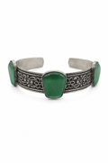 Emerald Engraved Cuff — Indo-Western bracelet, Papa Diaries Malta