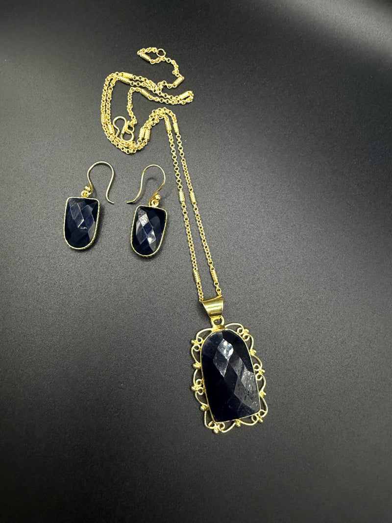 Midnight Facet Set — Indo-Western jewellery set, Papa Diaries Malta