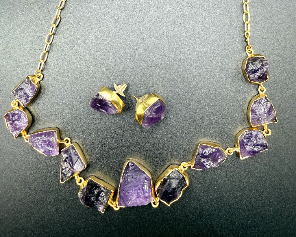 Violet Rawstone Set — Indo-Western jewellery set, Papa Diaries Malta (view 3)