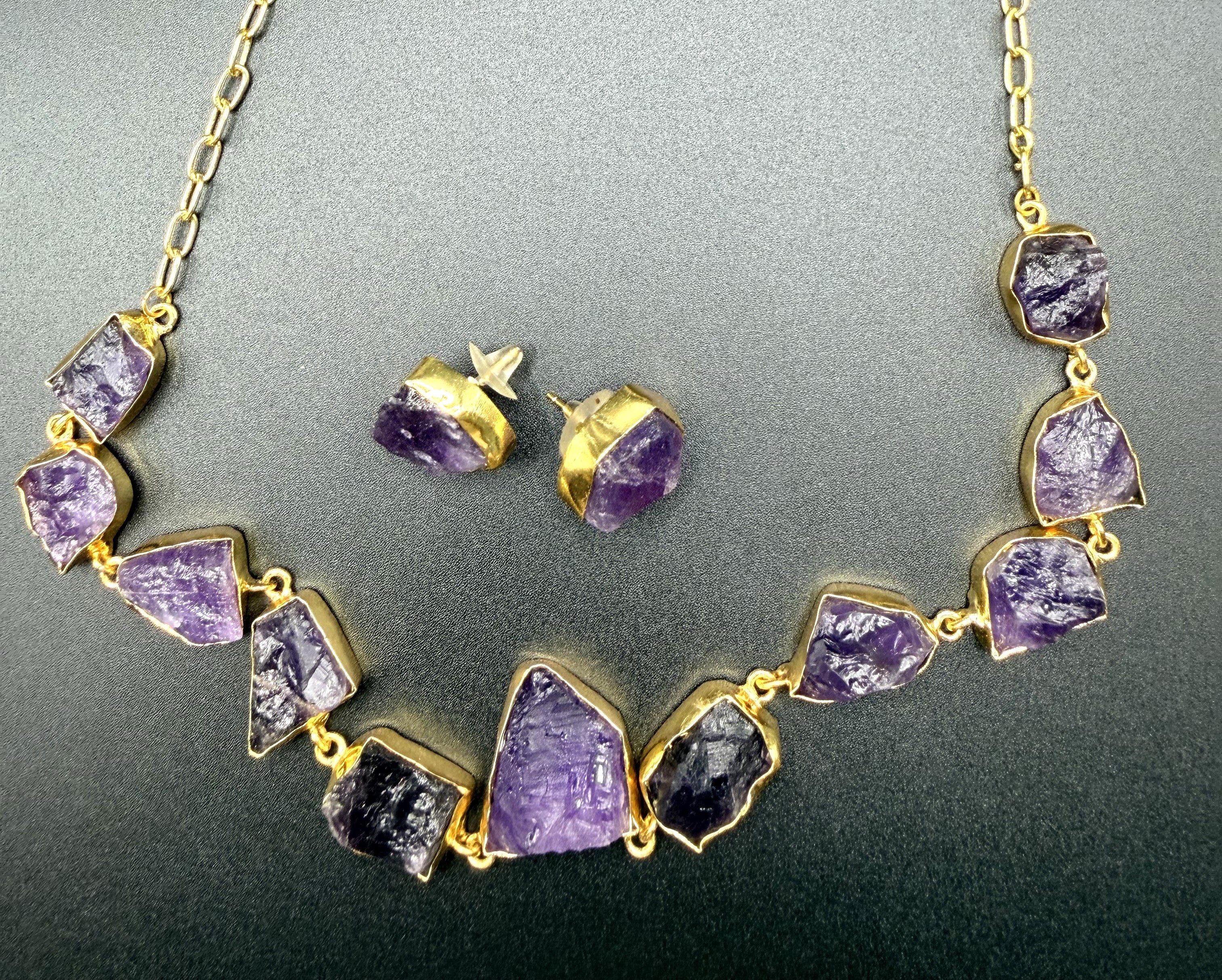 Violet Rawstone Set — Indo-Western jewellery set, Papa Diaries Malta (view 3)