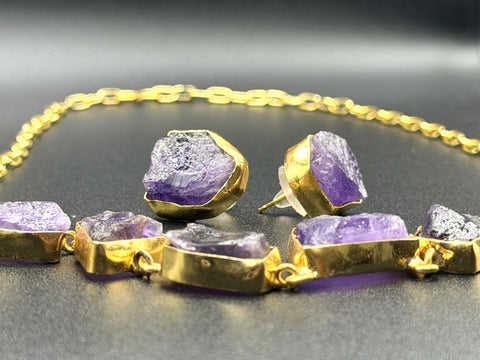 Violet Rawstone Set — Indo-Western jewellery set, Papa Diaries Malta (view 2)