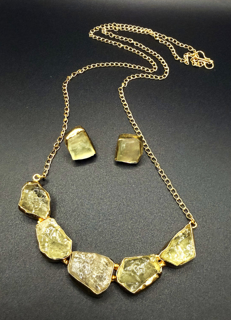 Luminous Rawstone Set — Indo-Western jewellery set, Papa Diaries Malta (view 2)