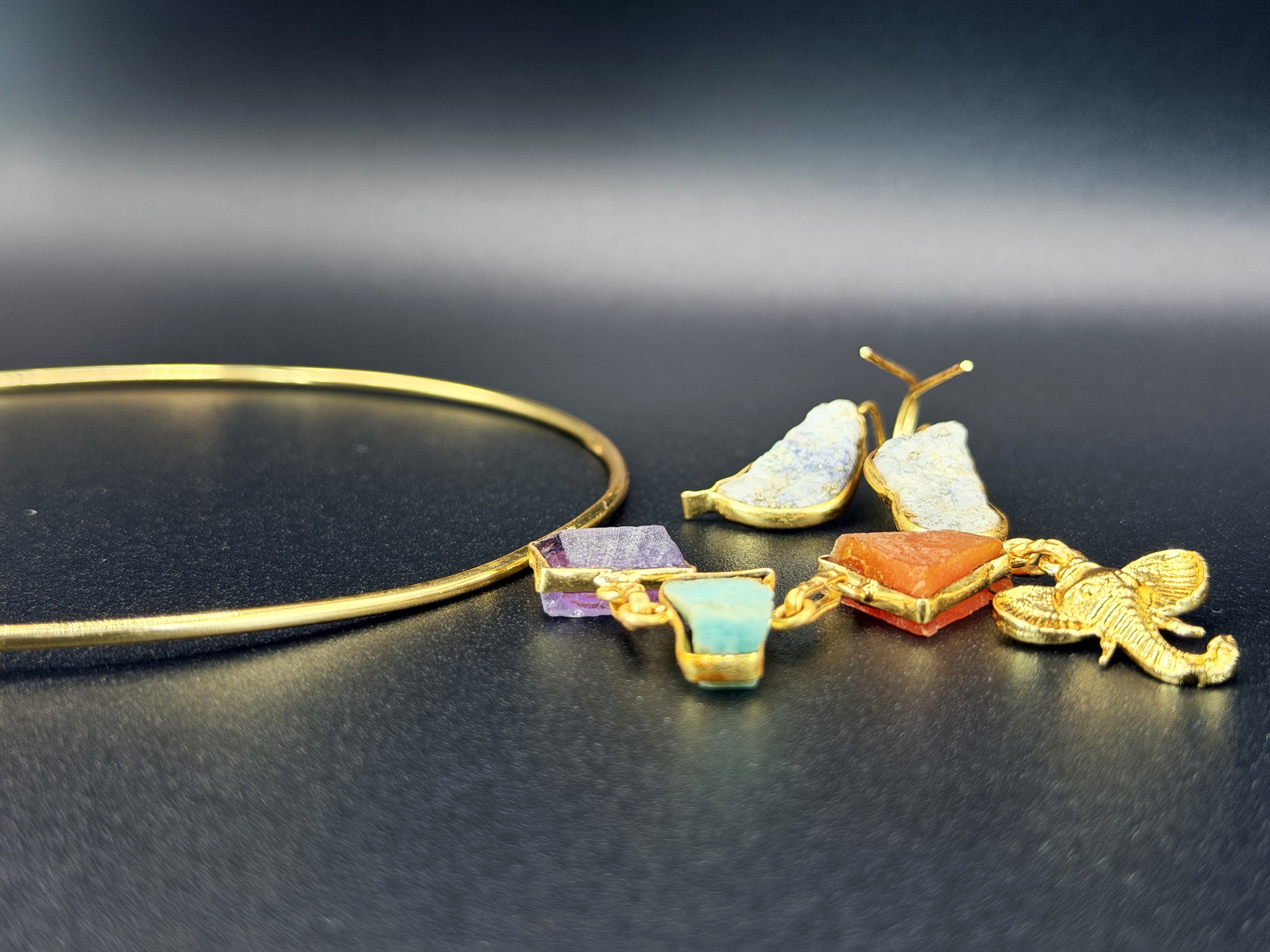 Hathi Rang Collar Set — Indo-Western jewellery set, Papa Diaries Malta (view 4)