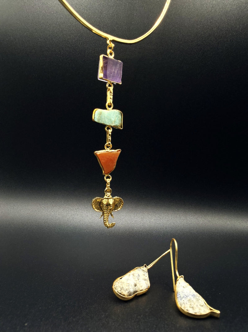 Hathi Rang Collar Set — Indo-Western jewellery set, Papa Diaries Malta