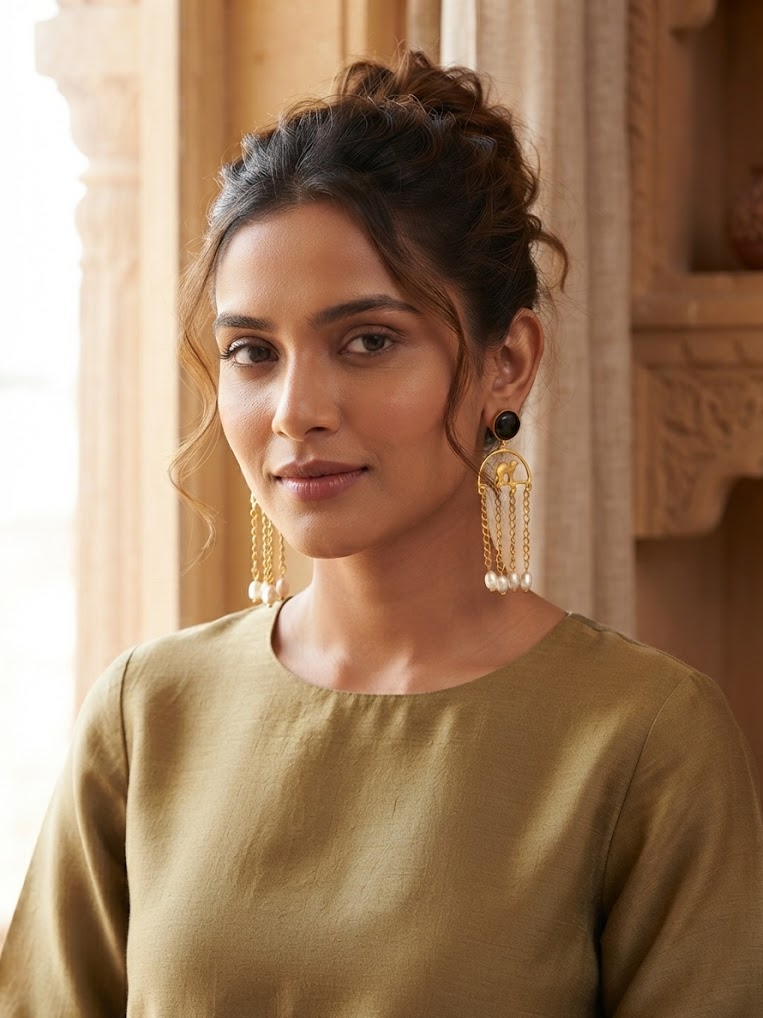 Sahara Caravan Earrings — Indo-Western earrings, Papa Diaries Malta (view 3)