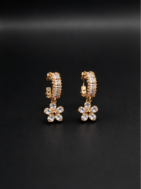 Rosé Blossom Huggies — Indo-Western earrings, Papa Diaries Malta