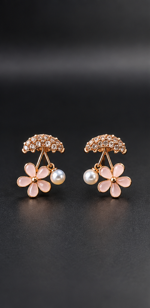 Blush Pearl Bloom Earrings — Indo-Western earrings, Papa Diaries Malta