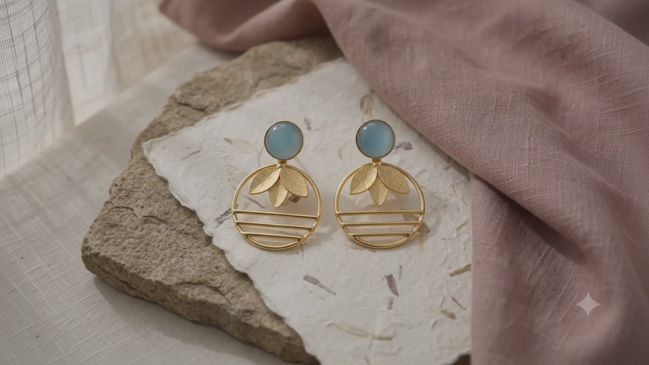 Neel Leaf Circle Earrings — Indo-Western earrings, Papa Diaries Malta video